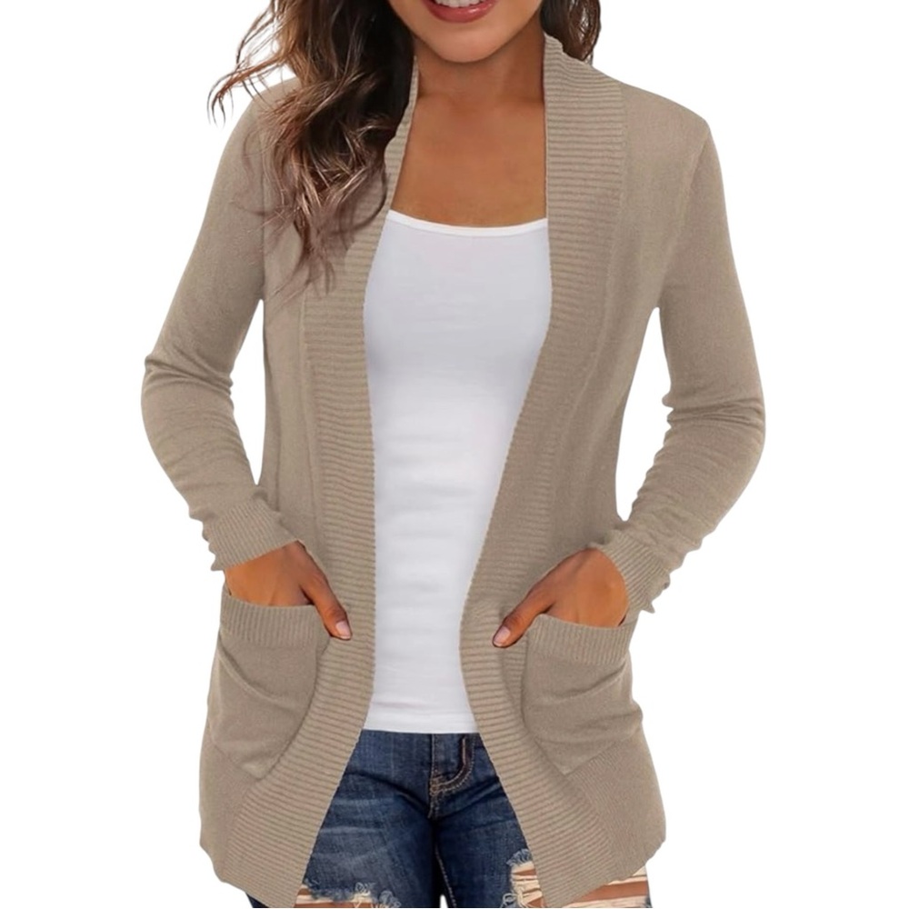 Redhotype New Women's Size Large Open Cardigan with Pockets Lightweight Casual
